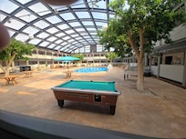 Salt water pool and hot tub
