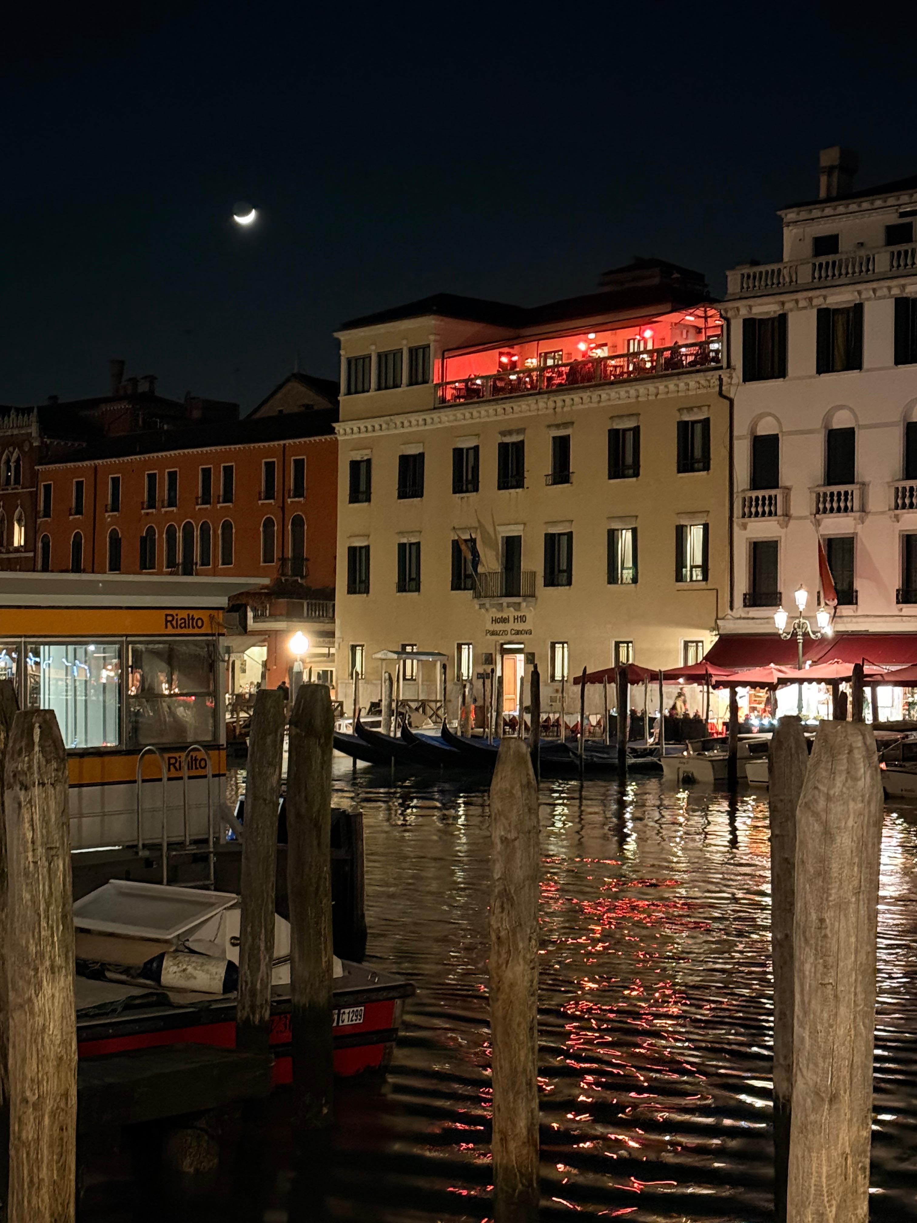 View of the hotel from across the Grand Canal