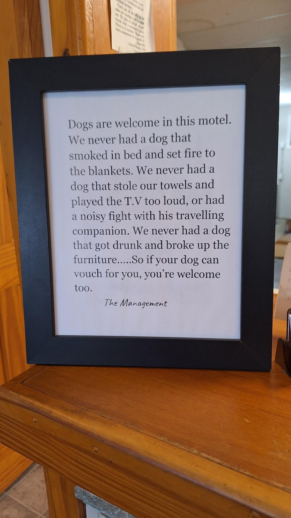 Posted in the lobby 