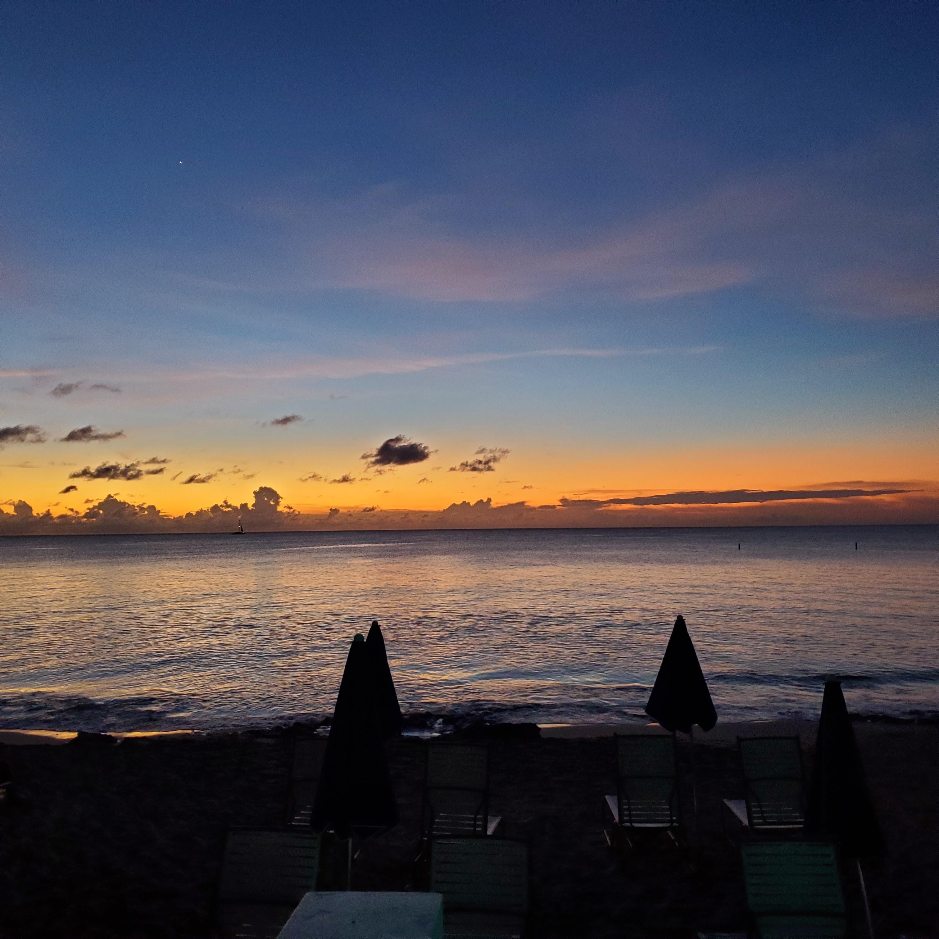 Watching the sunset from.the patio