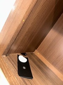 Trash left above kitchen sink