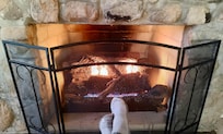 Warming the toes by the fireplace after a beautiful hike was really nice!