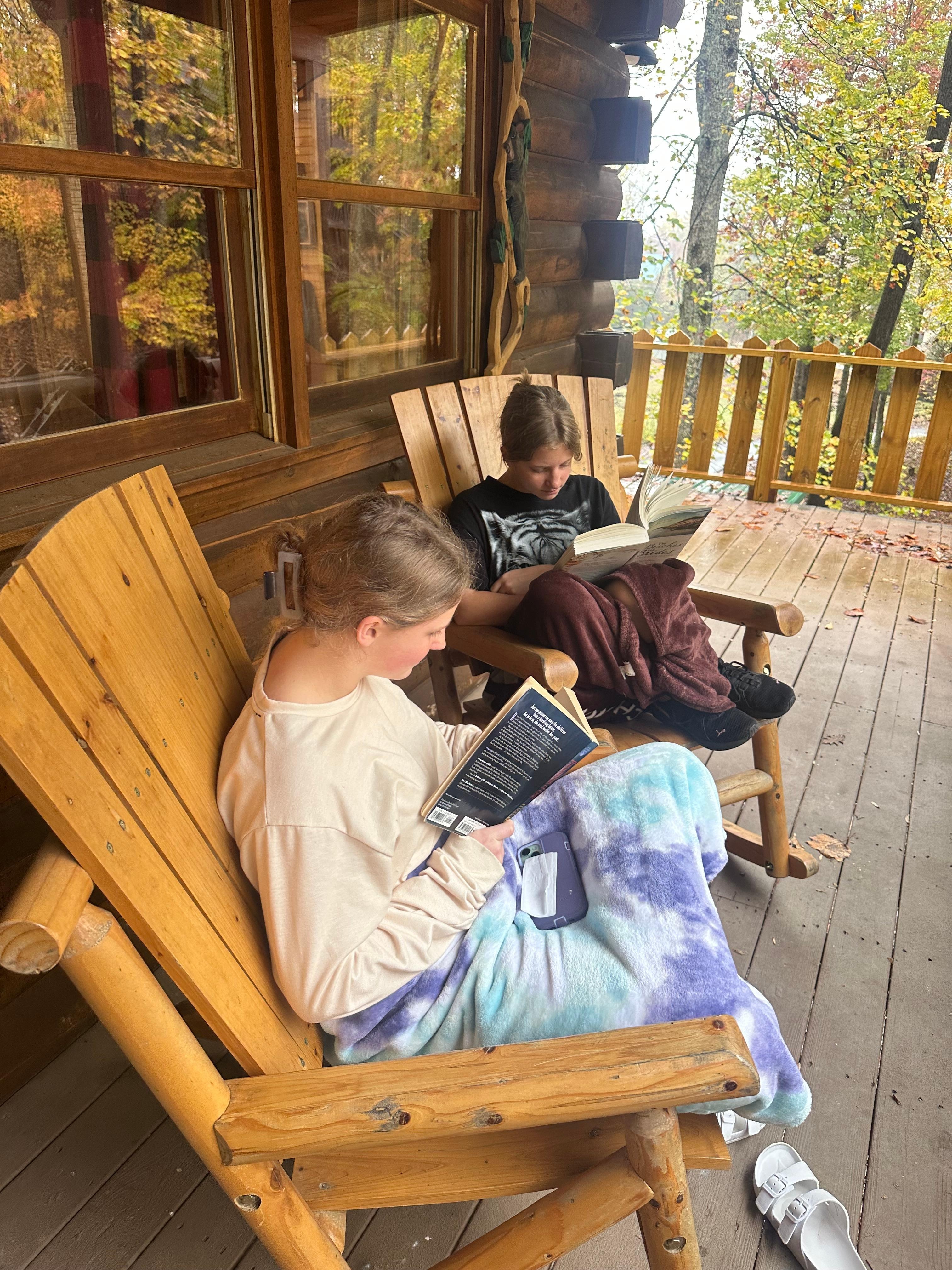 The front porch is a great place for bookworms.
