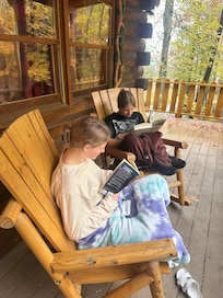 The front porch is a great place for bookworms.