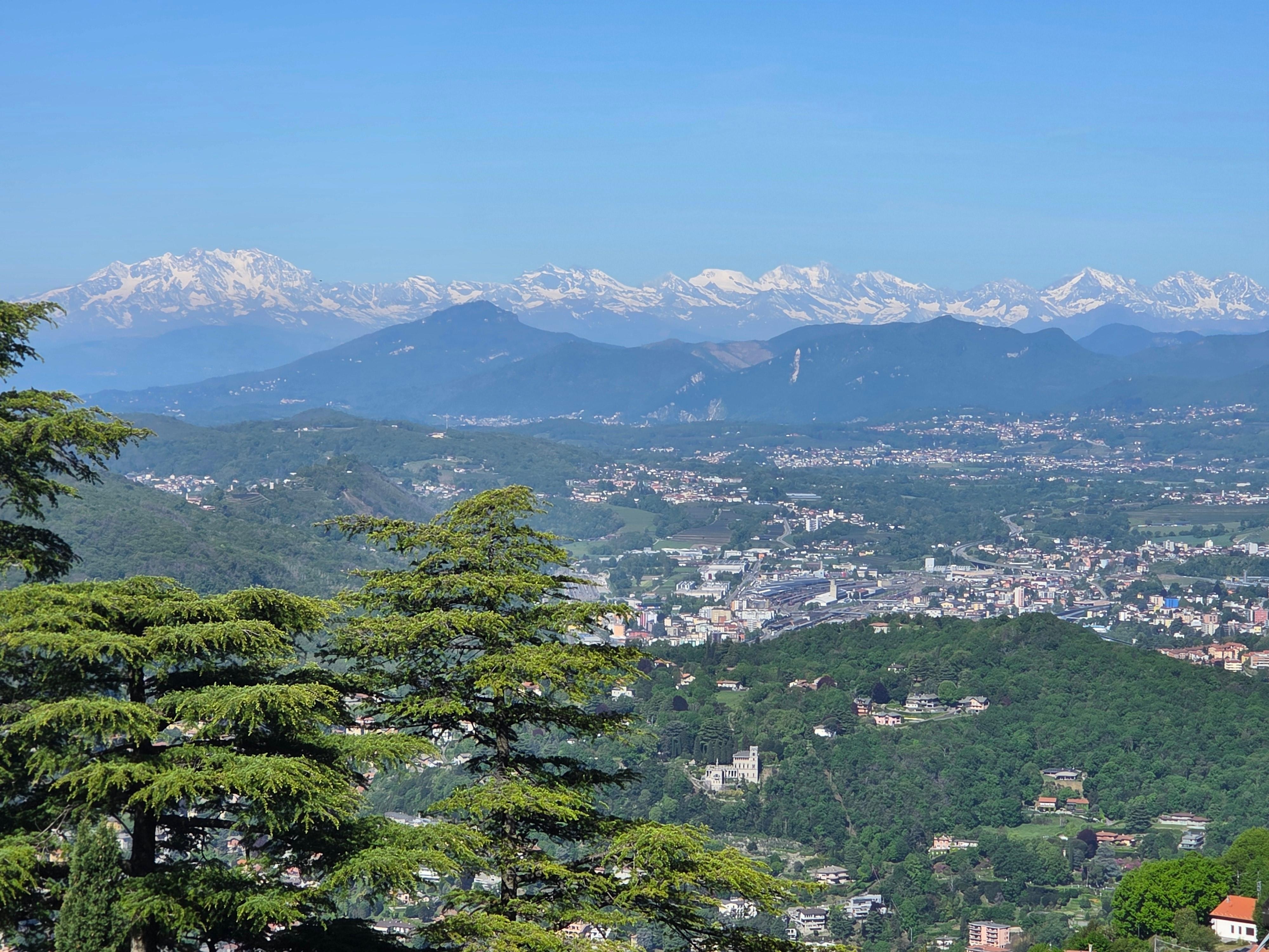 From the top of the funicular towards the Alps.