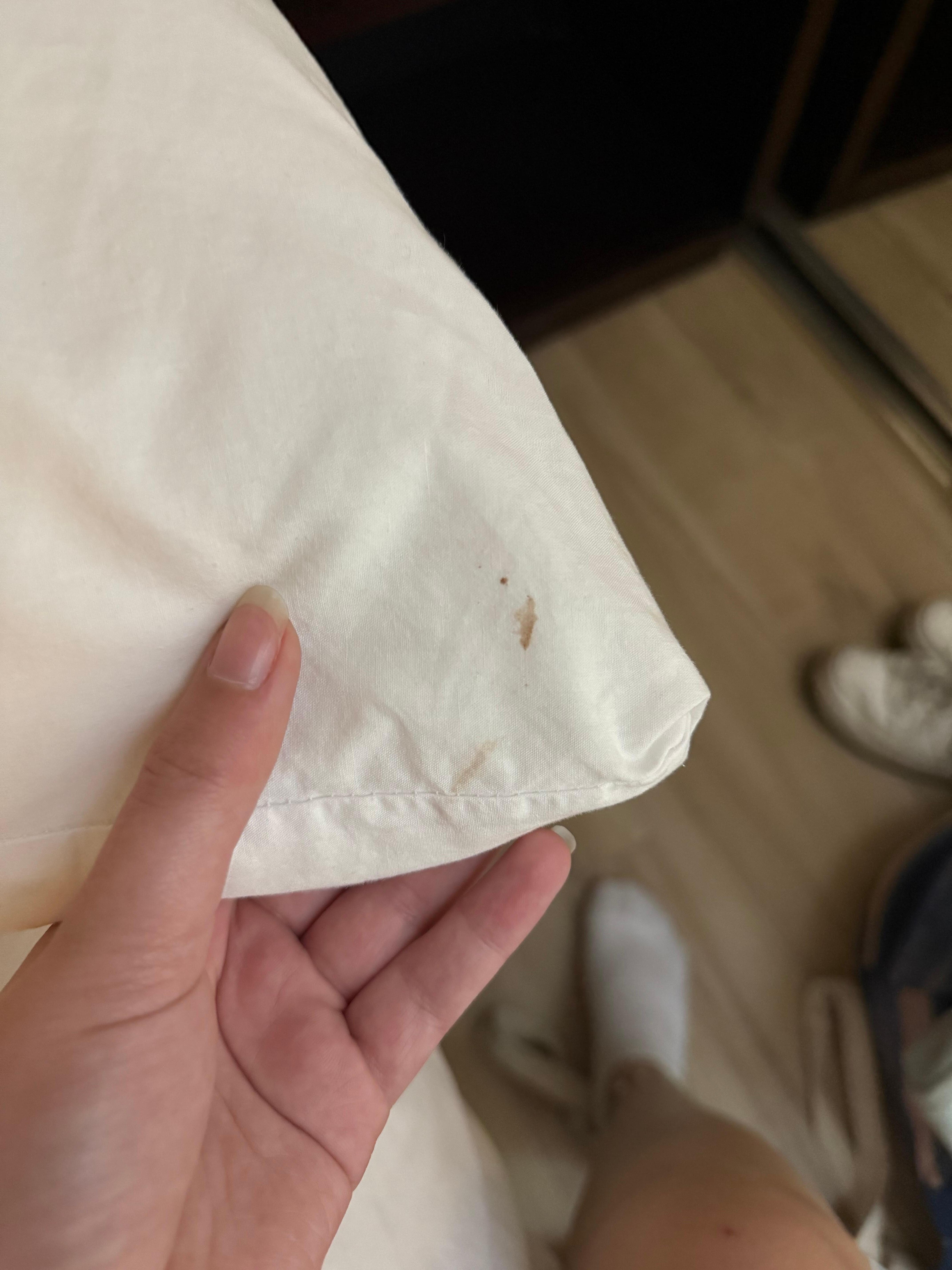 Stain on pillow