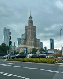 Palac Kultury view from front door of Novotel