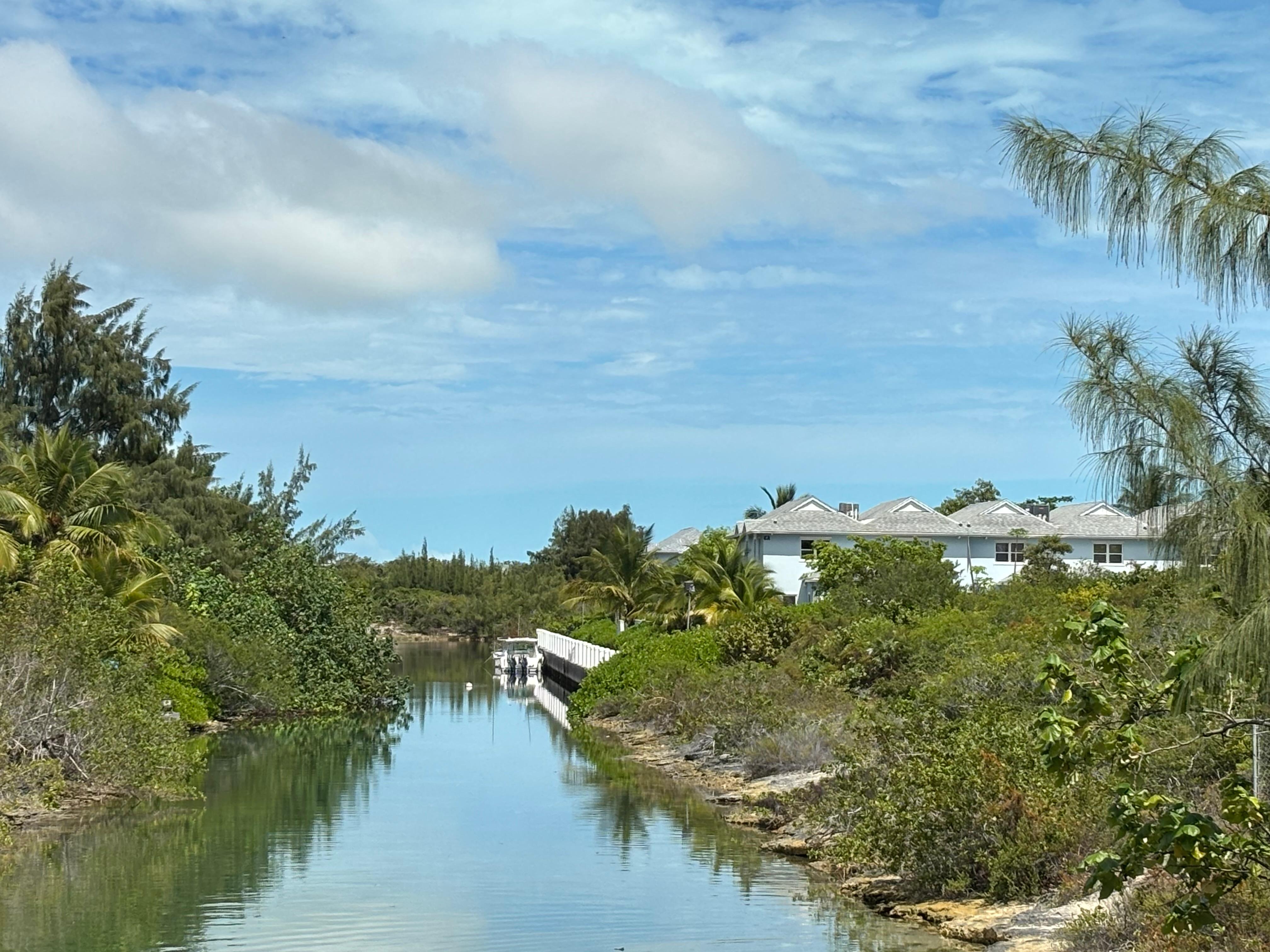 Looking from the bridge back down the canal to the condo
