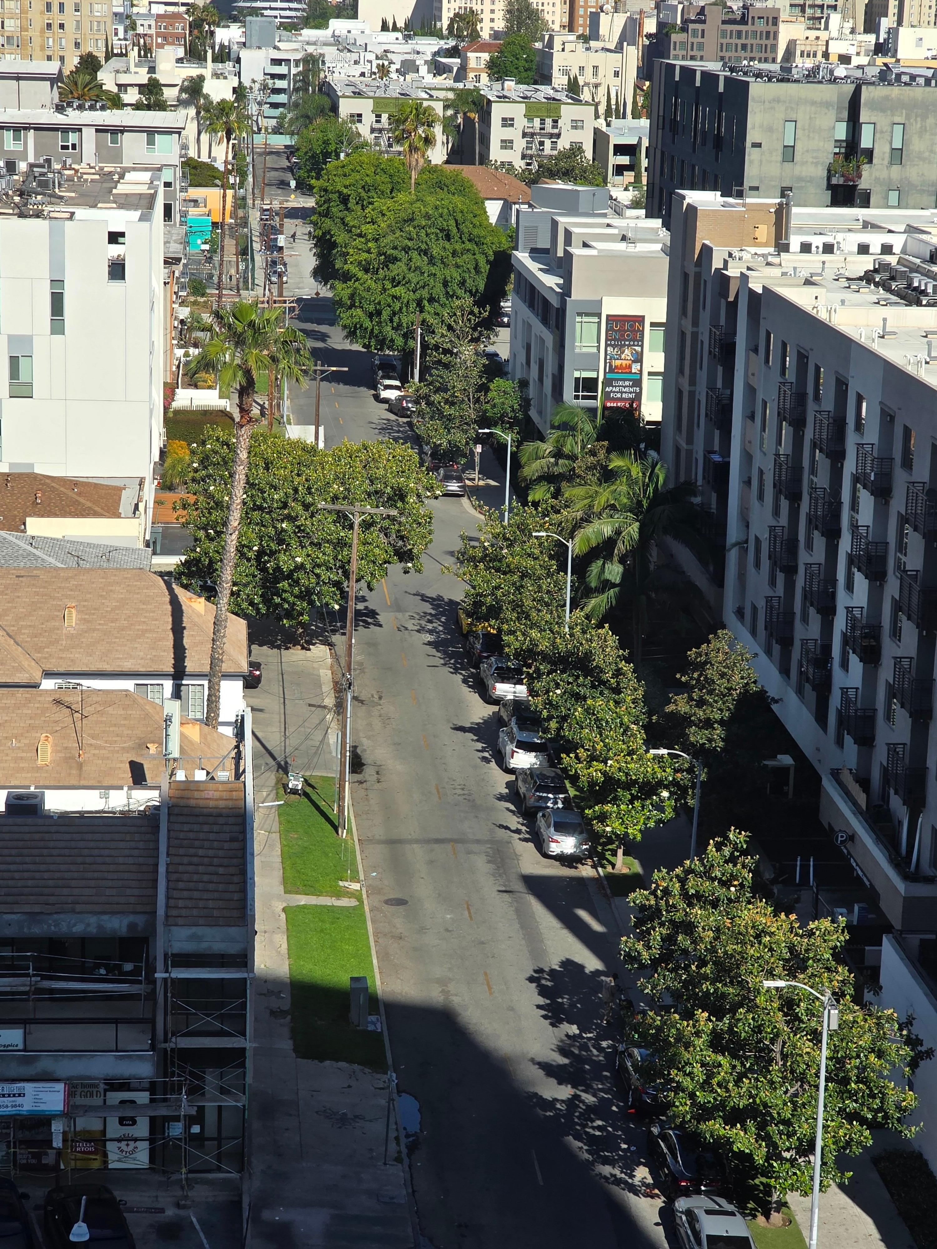 Another view from room. The street opposite where we mostly parked. Says 2 hrs but never booked aslong as u dont stay where it says no overnight parking or on cleaning day which is Monday or Tuesday. Hard to park if u get there later