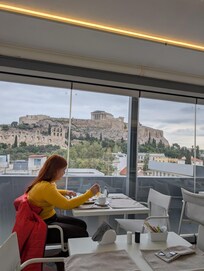 View eating breakfast