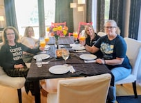 The penthouse dining room table was nice for our brunch.