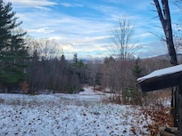 View from the living room. We woke to a dusting on snow.