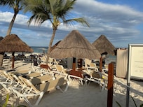 Lounge chairs on the beach for preferred club