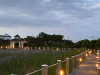One of the walkways at the property