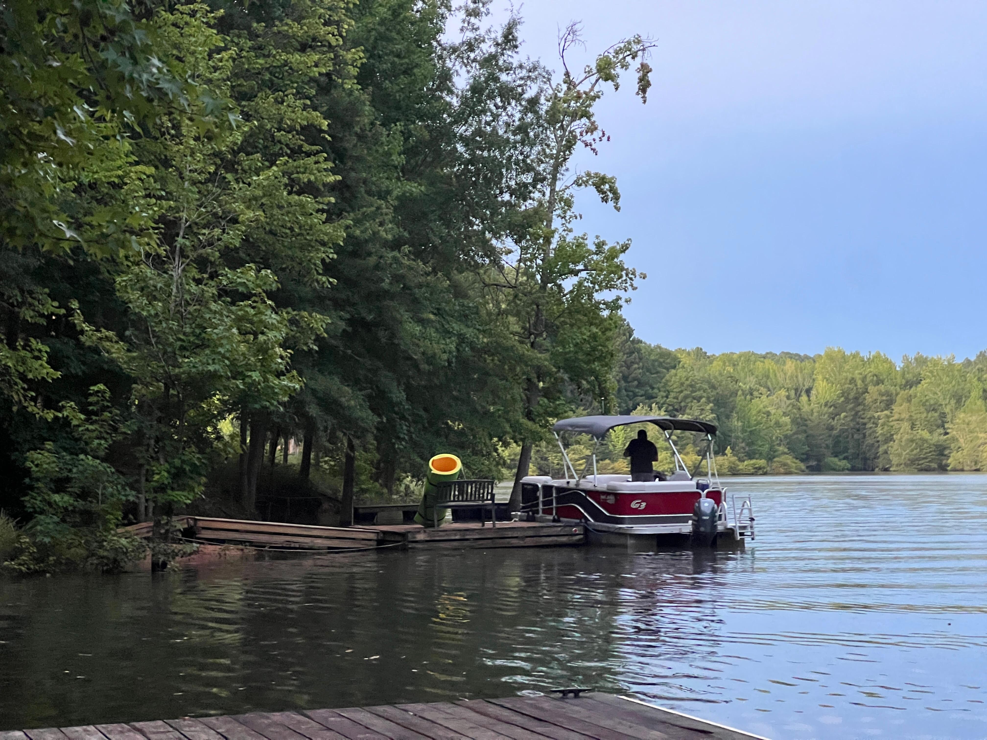 A short walk down to the dock. 