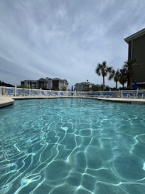 One of the seven pools on property