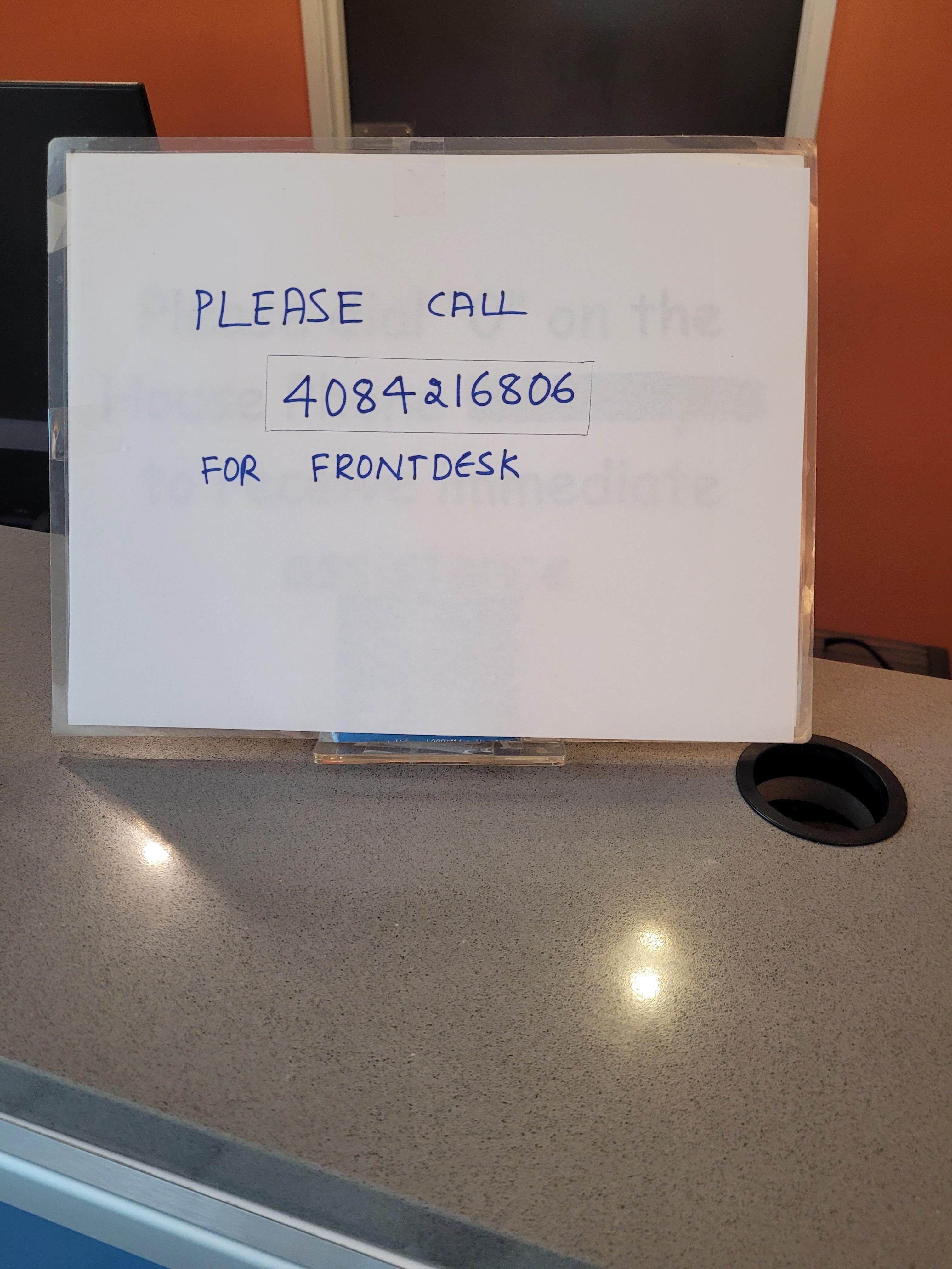 Check in desk