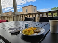 Complimentary full breakfast w few foods for travel/hike.