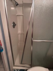 Broken shower door that fell on my 10 year old. Unusable after that.