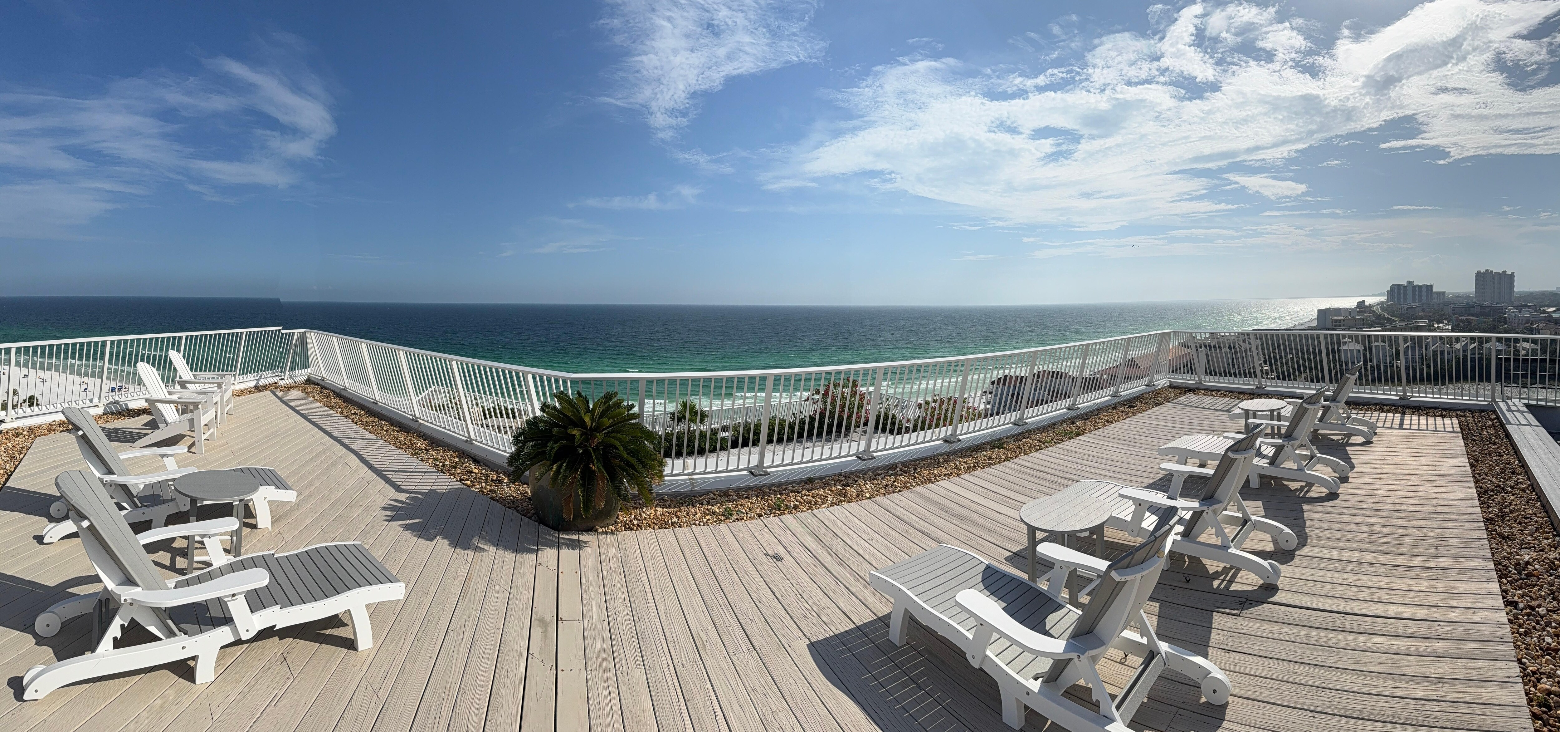 The deck was the best place to enjoy morning coffee!  Got lots of use out of it and the furniture is really nice!