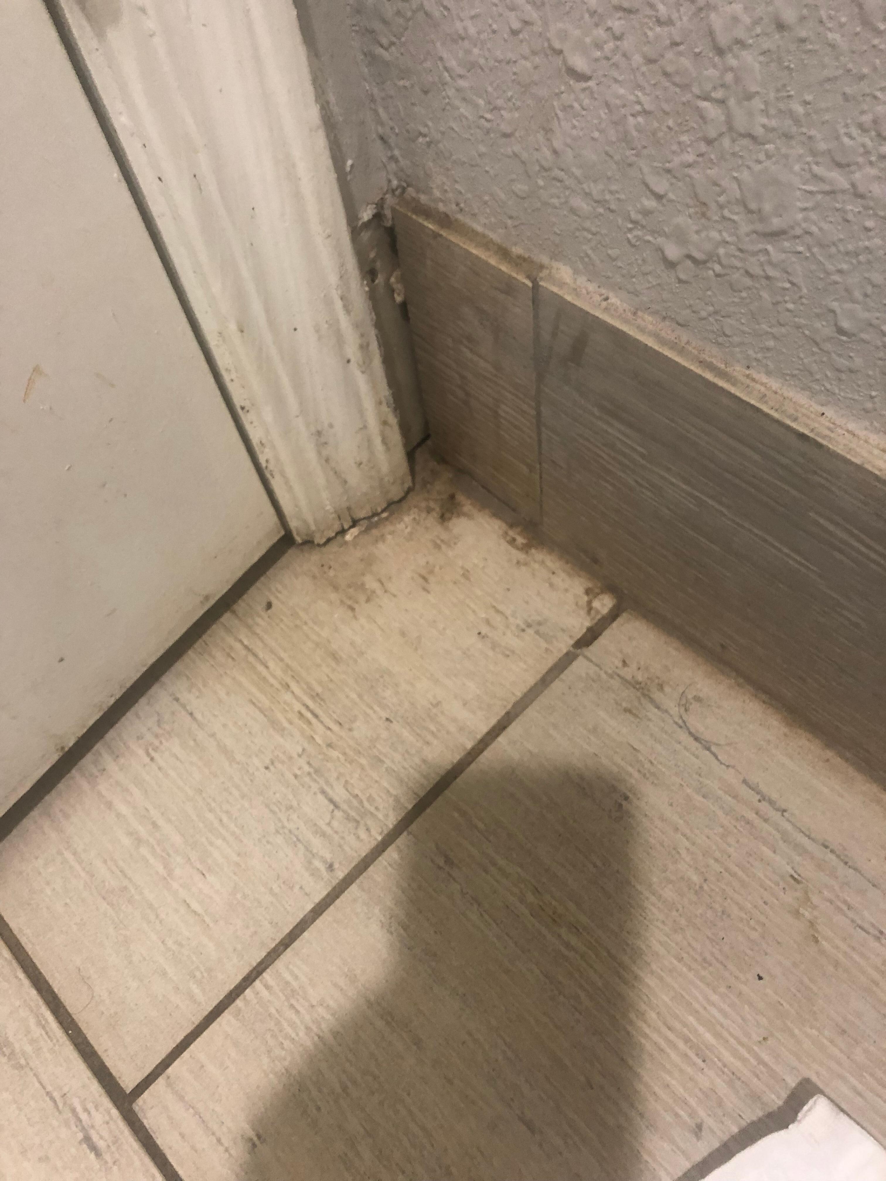 Dirty bathroom floor