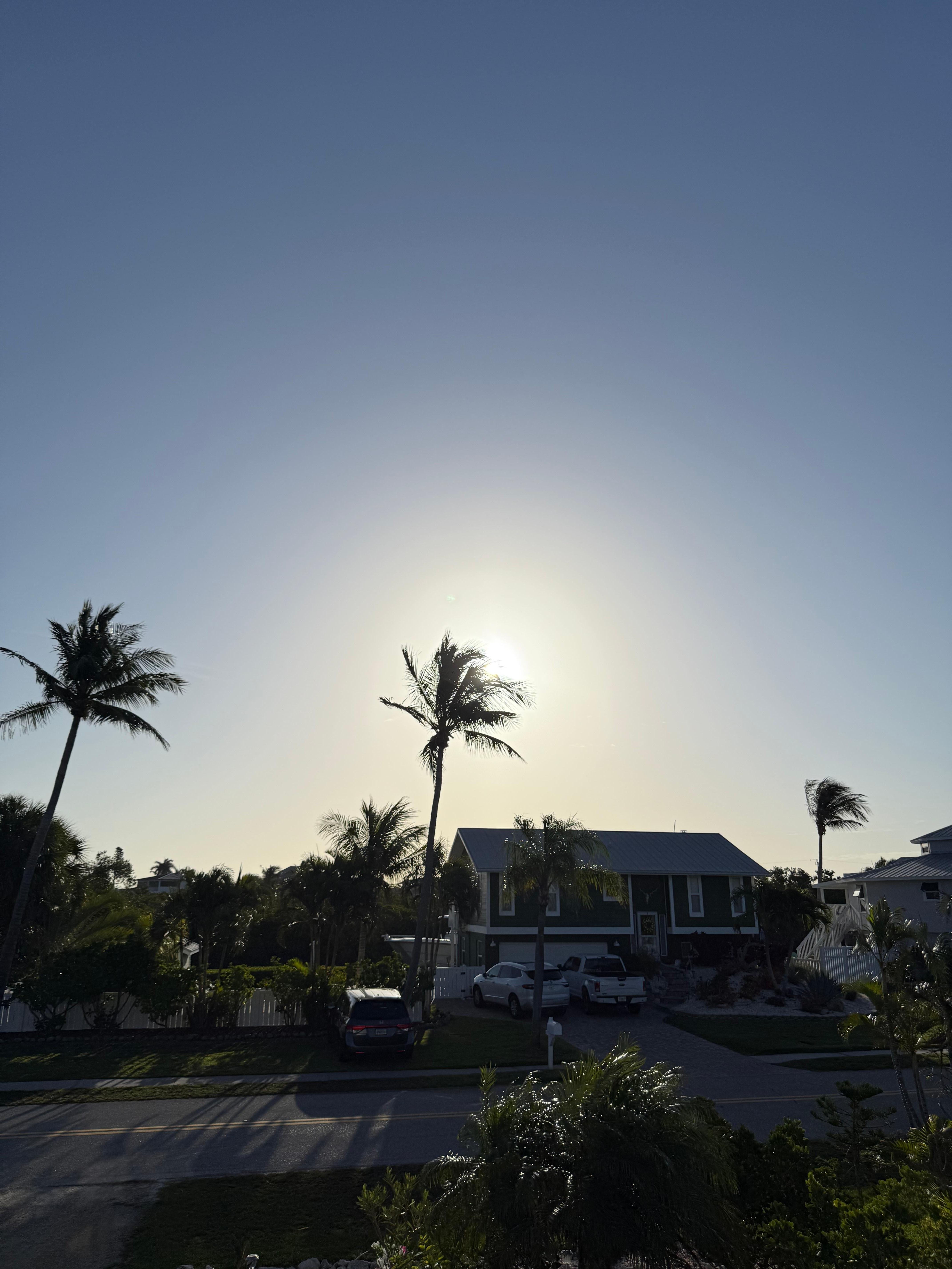 View from the balcony in the morning.  Perfect coffee spot. 