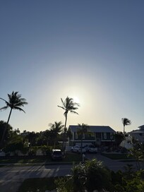 View from the balcony in the morning. Perfect coffee spot.