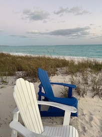 A private path to the dune with chairs!!