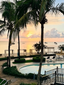Ocean view from room evening