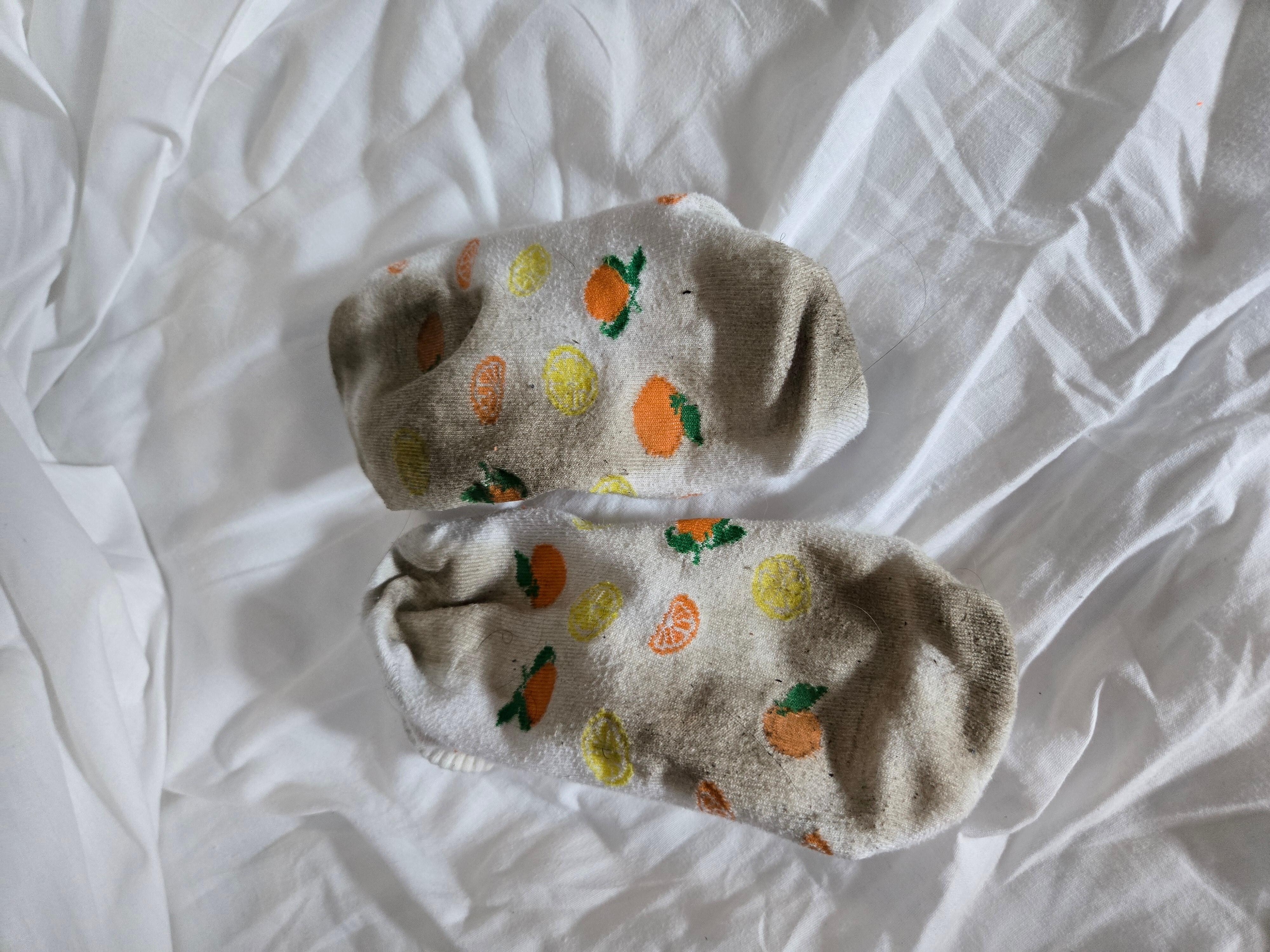 My socks from the floor.  I threw them in the trash.