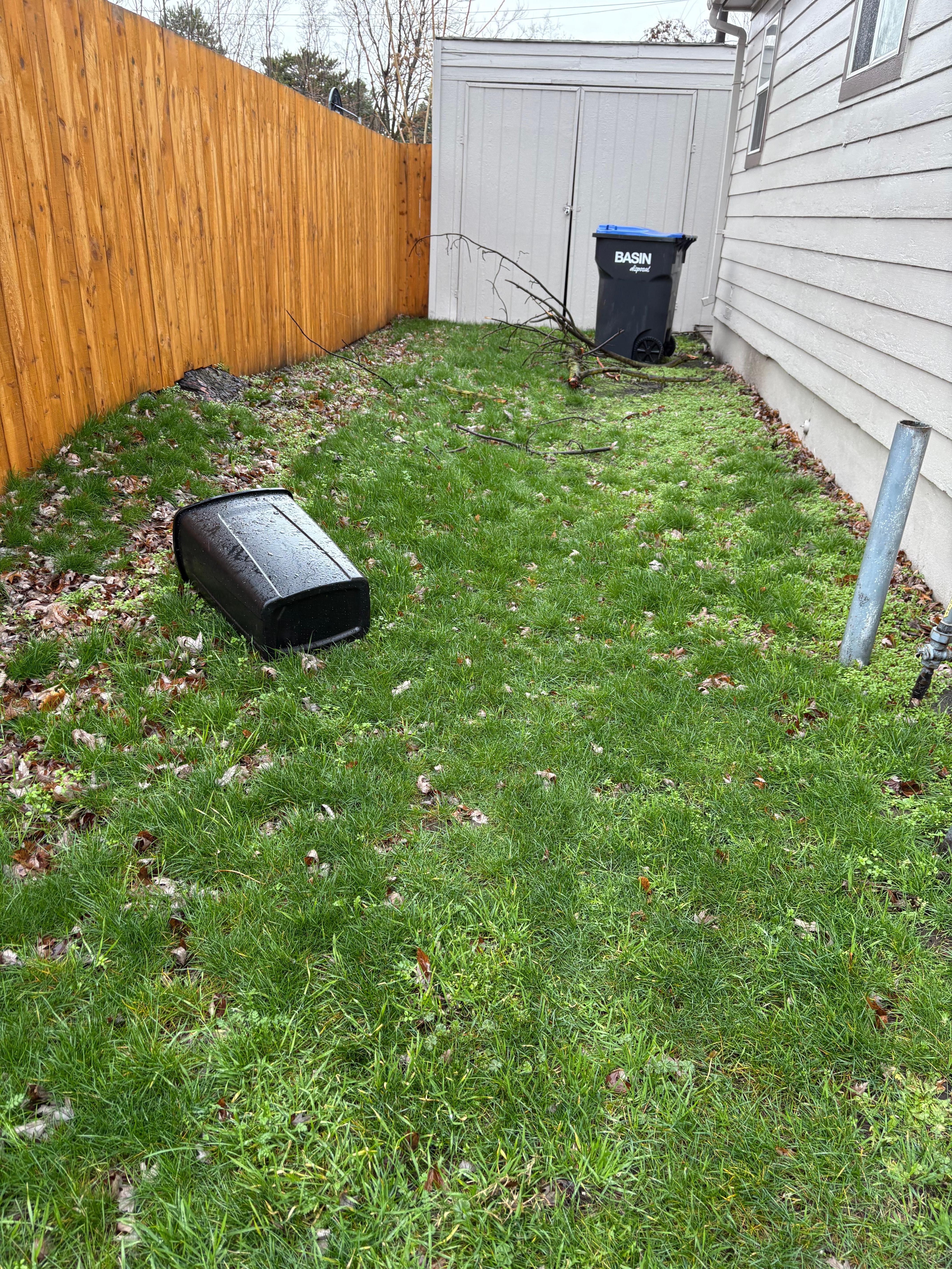 Random trash can in the yard