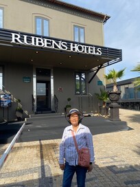 In front of the hotel