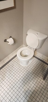 The restroom toilets were very outdated.