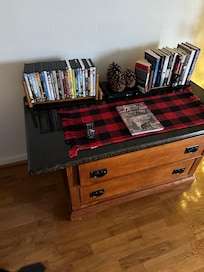 A cabinet filled with exciting games