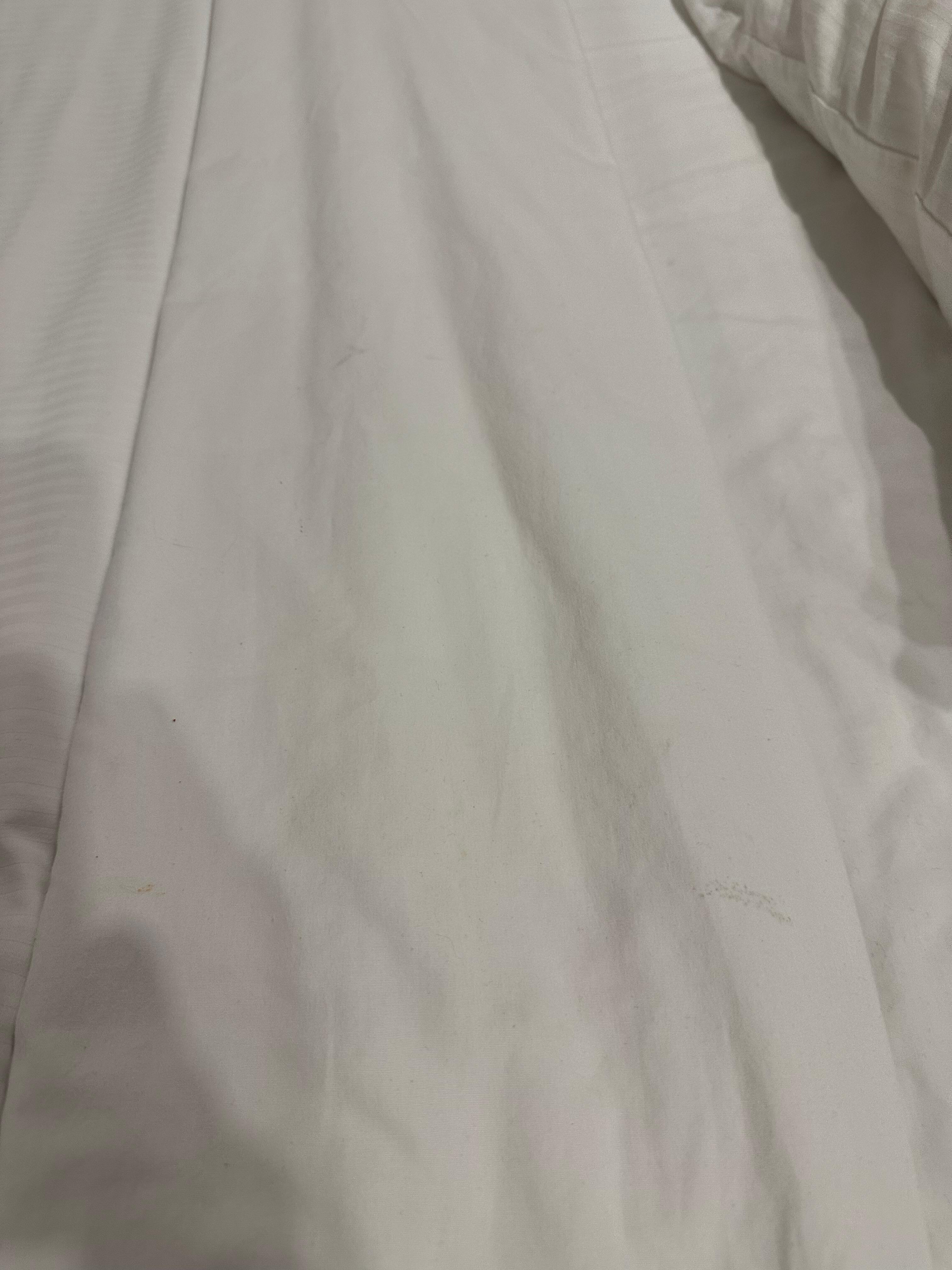 If you zoom in you can see they’re clearly dirty sheets & not just stained from previous guests. 