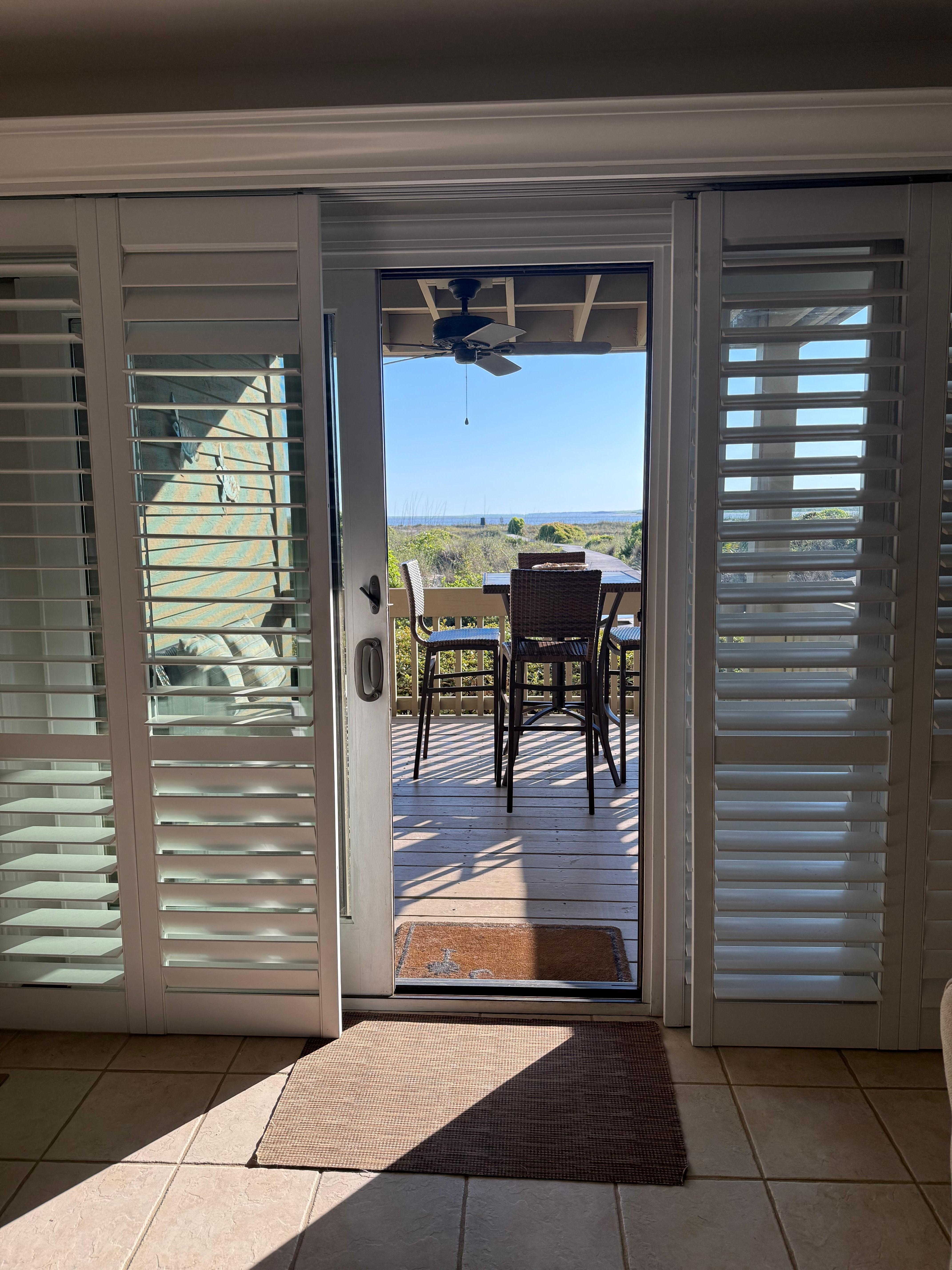 View of the ocean from living room. 