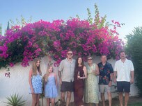 Birthday girl and her family enjoying the garden