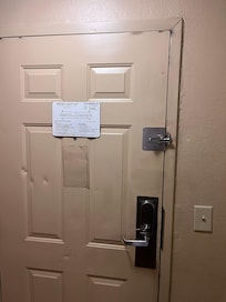 Front door mangled at top