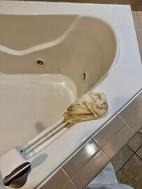 The washer after I wiped the bottom down after the water was emptied