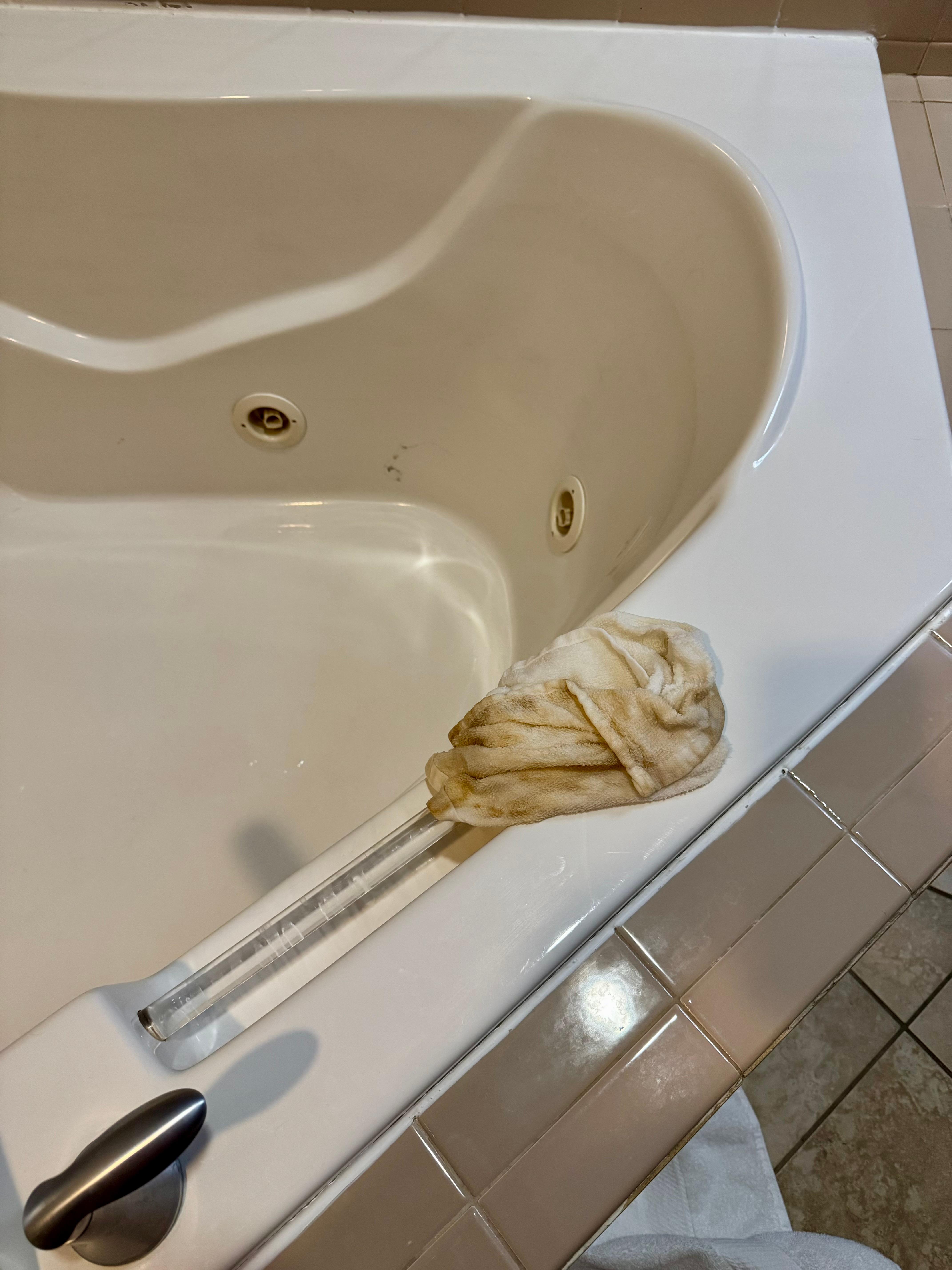 The washer after I wiped the bottom down after the water was emptied