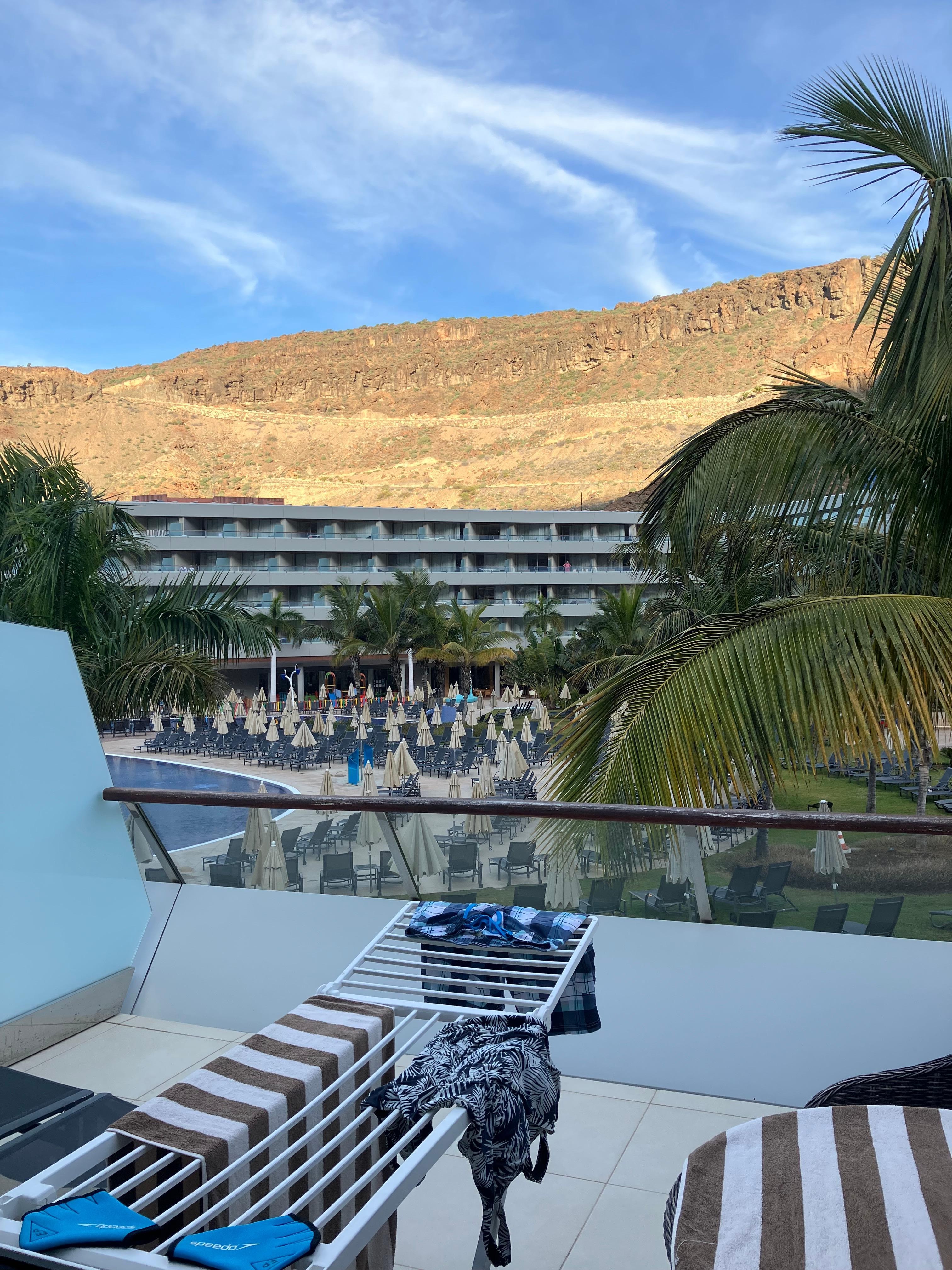 A view from the balcony to the ”lower salty water family pool”