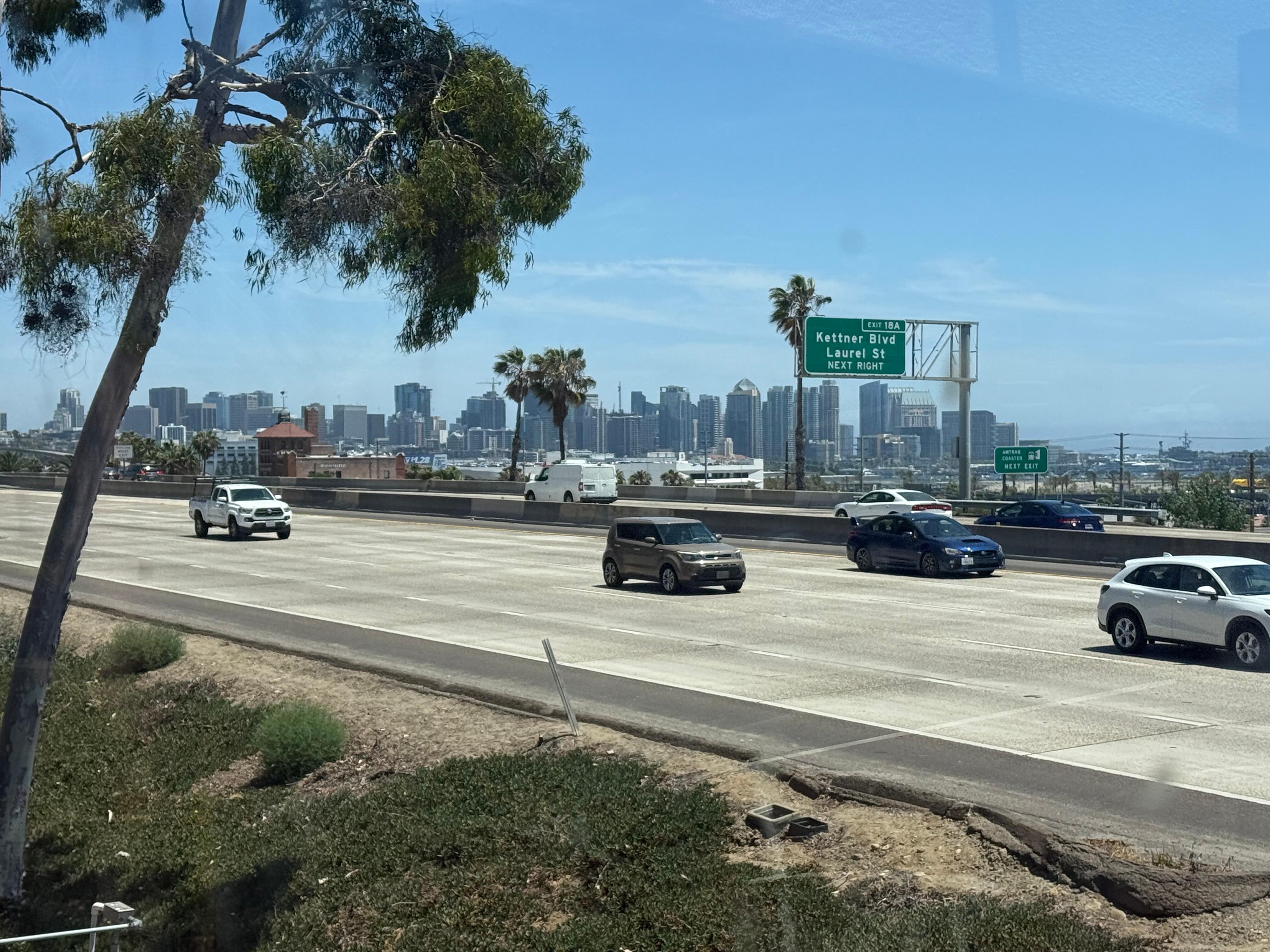 View from the Patio, base right across the freeway!