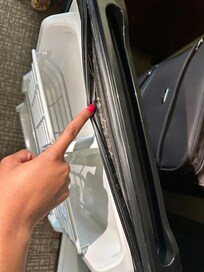 Fridge seams with dirt/grime buildup