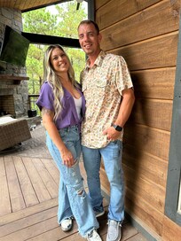 Me and the hubby taking a rare pic on the porch