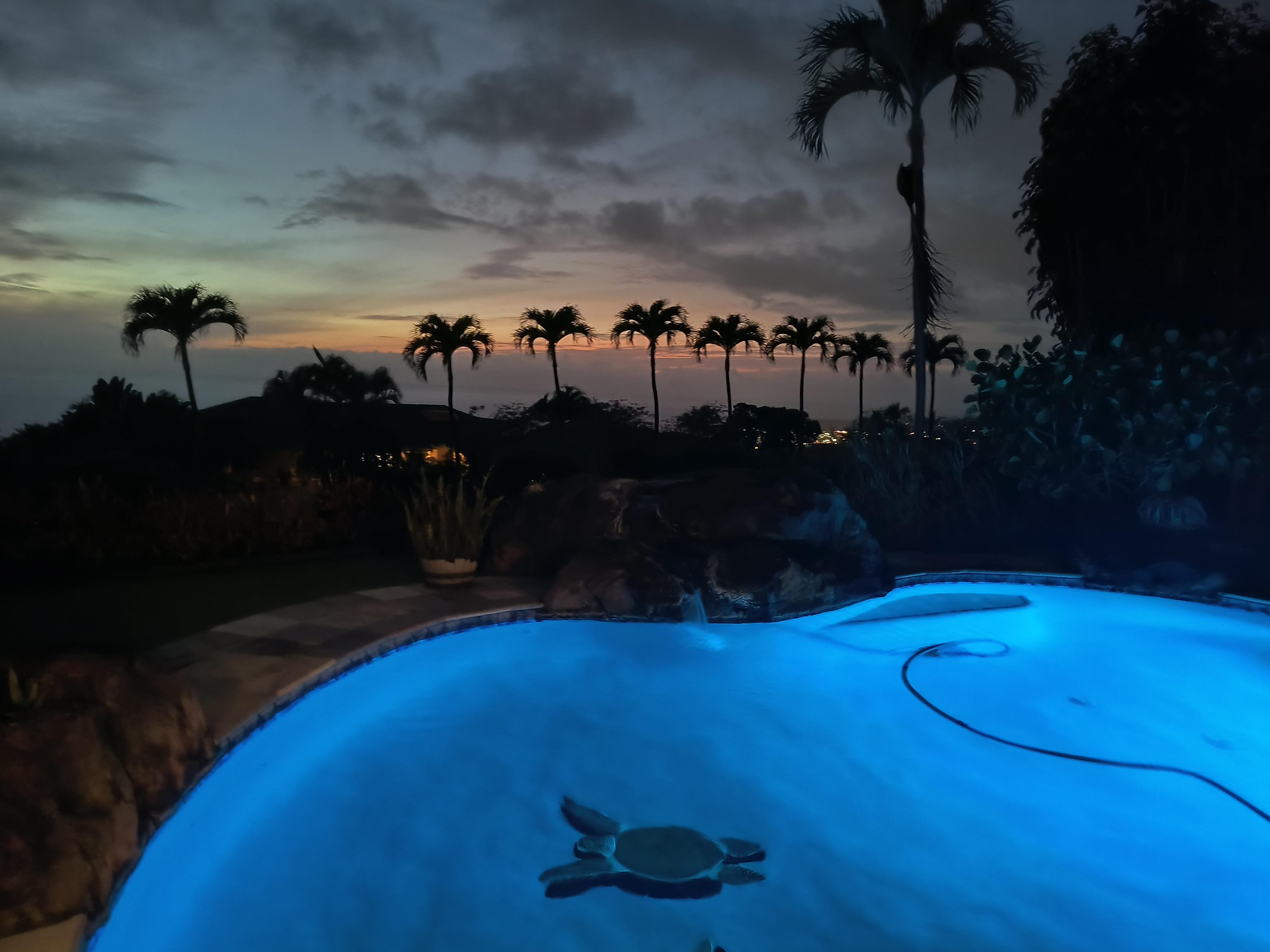 The pool at sunset. 
