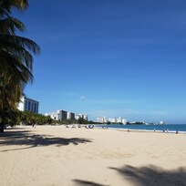 From beach behind the condominium where studio is located.