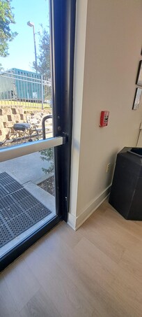 Still no sign posted to warn guests that they will be locked out if the door isn't left propped open