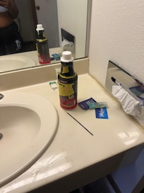 This is the product the front desk gave me to poor down the drain. It was very strong.