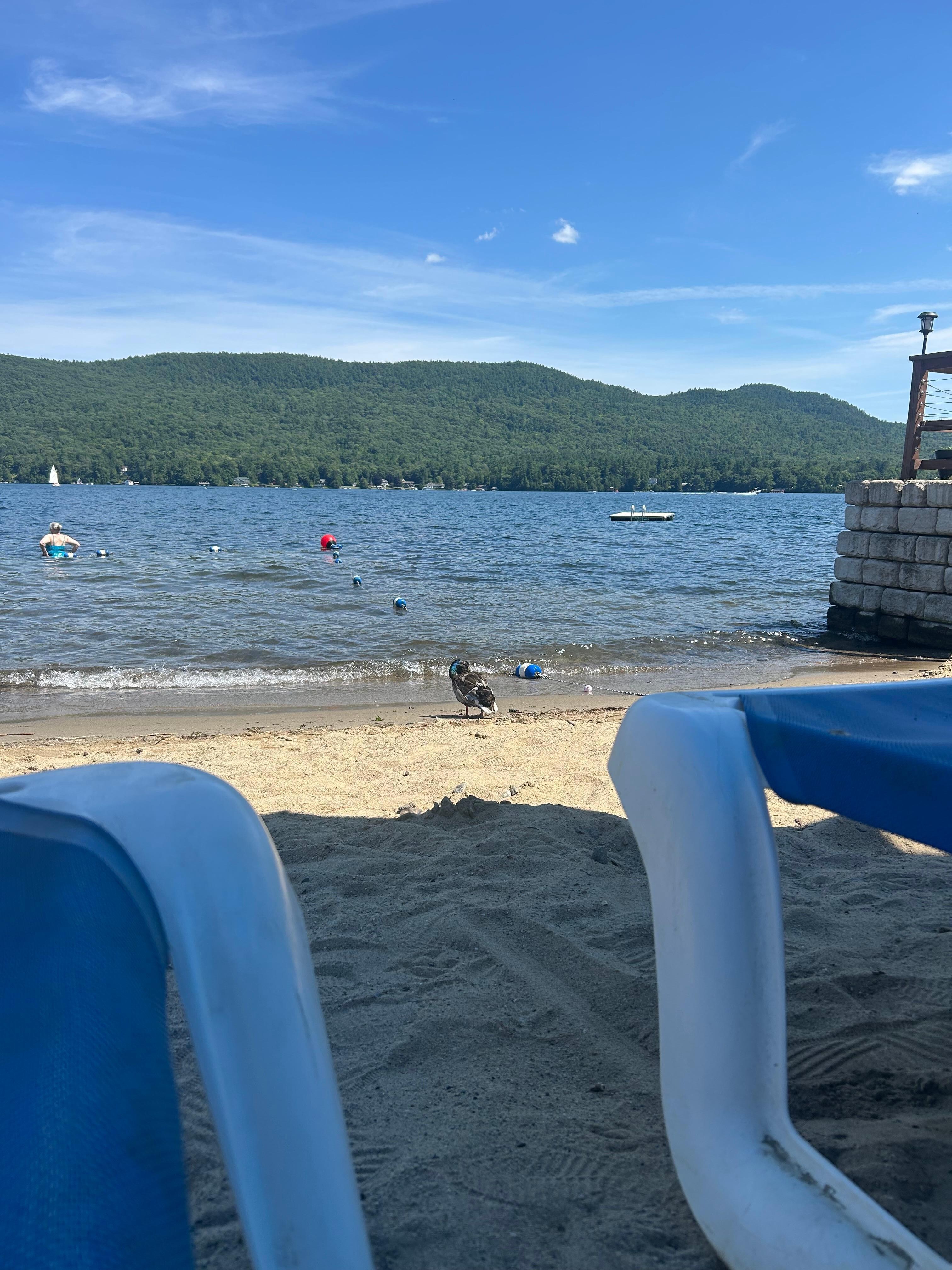 The private beach