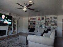 Huge TV and big couch to relax